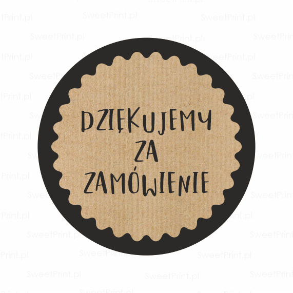 Naklejki KRAFT - DZIĘKUJEMY ZA ZAMÓWIENIE - SweetPrint.pl