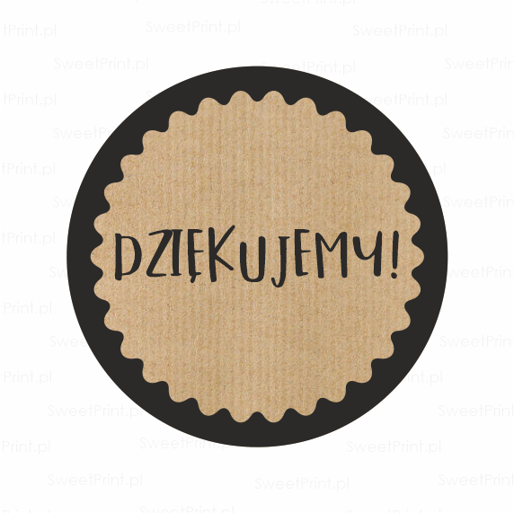 Naklejki KRAFT - DZIĘKUJEMY - SweetPrint.pl