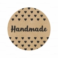 Naklejki kraft z serduszkami - HANDMADE - SweetPrint.pl