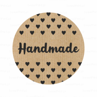 Naklejki kraft z serduszkami - HANDMADE