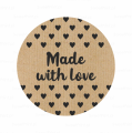 Naklejki kraft z serduszkami - MADE WITH LOVE - SweetPrint.pl