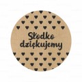 Naklejki kraft z serduszkami - SŁODKO DZIĘKUJEMY - SweetPrint.pl