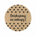 Naklejki kraft z serduszkami - DZIĘKUJEMY ZA ZAKUPY - SweetPrint.pl