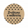 Naklejki kraft z serduszkami - ZROBIONE Z MIŁOŚCIĄ - SweetPrint.pl