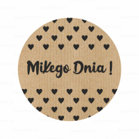Naklejki kraft z serduszkami - MIŁEGO DNIA