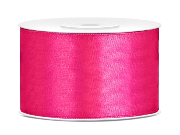 Wstążka satynowa 38 mm - CIEMNORÓŻOWA - SweetPrint.pl