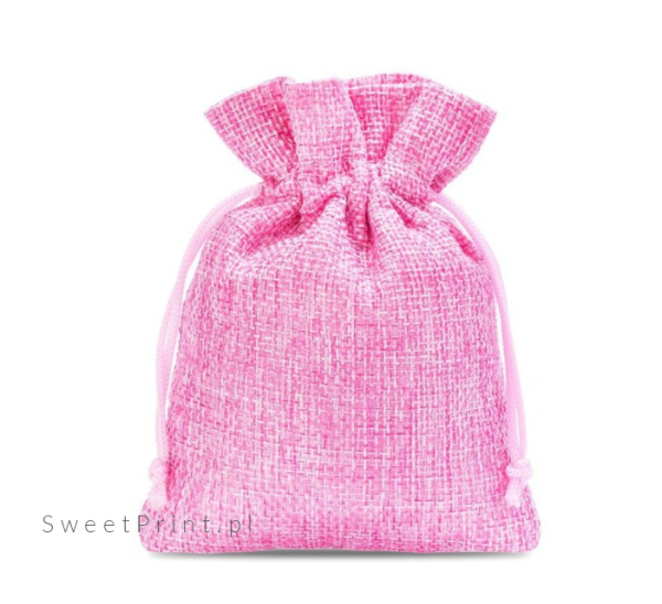 woreczek jutowy różowy - SweetPrint.pl