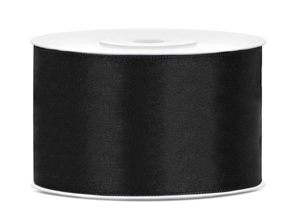 Wstążka satynowa 38 mm - CZARNA - SweetPrint.pl