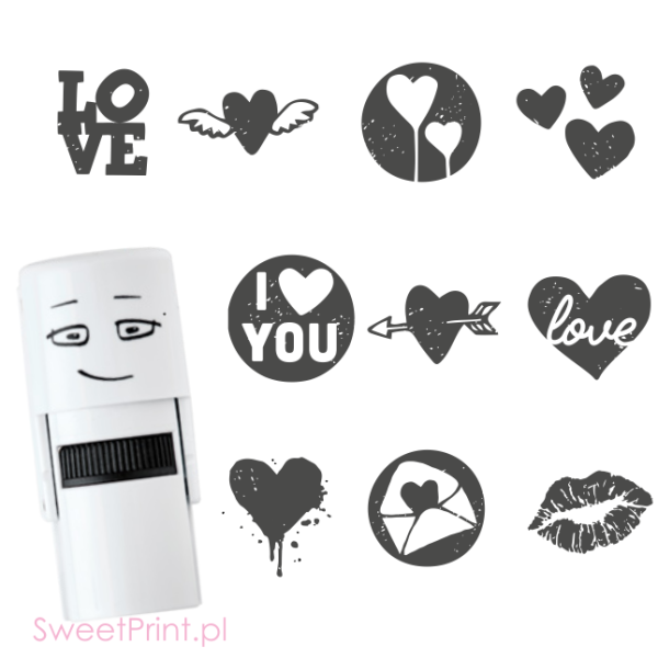 zestaw pieczątek o tematyce miłosnej - SweetPrint.pl