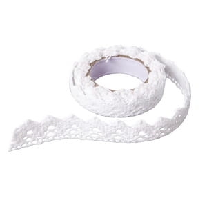 Koronka bawełniana samoprzylepna, biała - SweetPrint.pl