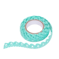 Koronka bawełniana samoprzylepna, miętowa