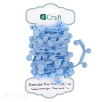 Taśma dekoracyjna z pomponami, niebieska