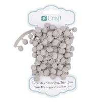 Taśma dekoracyjna z pomponami, szara