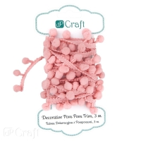 Taśma dekoracyjna z pomponami, różowa