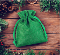 zielony woreczek jutowy  - SweetPrint.pl