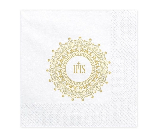 serwetki komunijne ze złotym nadrukiem - SweetPrint.pl