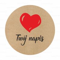 Personalizowane naklejki kraft  SERDUSZKO