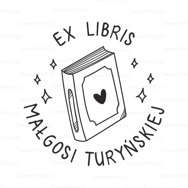 Stempel exlibris okrągły wzór 1 – personalizowany