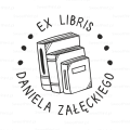 Stempel exlibris okrągły z książkami wzór 3 – personalizowany