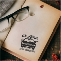 Stempel exlibris VINTAGE CAR – odbicie wzoru z imieniem