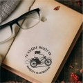 Stempel exlibris MOTORBIKE – odbicie wzoru z imieniem