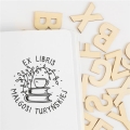 Stempel exlibris PRZY KAWIE – odbicie wzoru