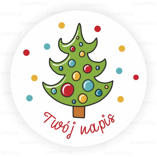 persoanlizowane naklejki świąteczne z choinką