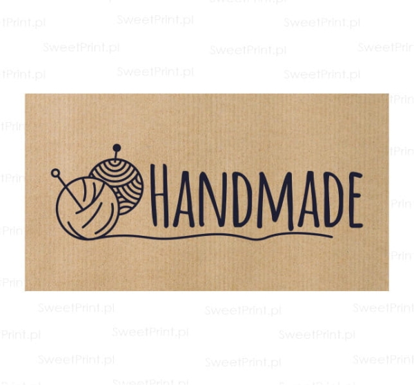 Naklejki z papieru kraft w stylu eko z napisem HANDMADE - SweetPrint.pl