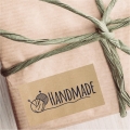 Naklejki z papieru kraft w stylu eko z napisem HANDMADE - SweetPrint.pl