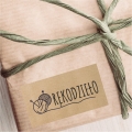 Naklejki z papieru kraft w stylu eko z napisem RĘKODZIEŁO i motywem włóczki - SweetPrint.pl