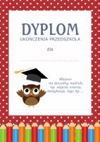 Dyplom  Sowa - czerwony
