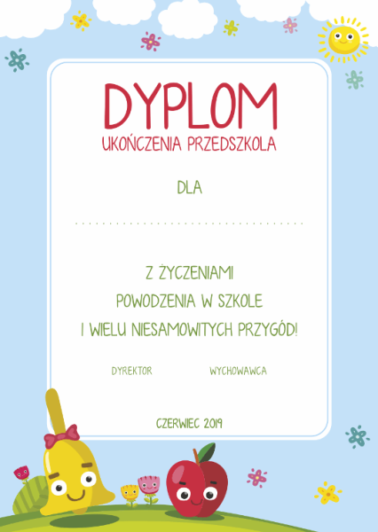 dyplomy dla dzieci - SweetPrint.pl