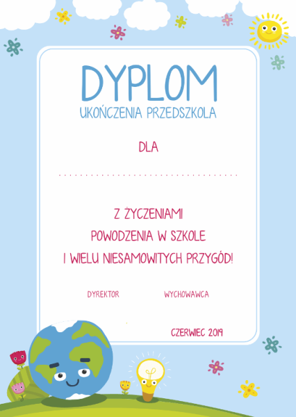 dyplom dla dzieci - SweetPrint.pl