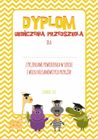 Dyplom  ZWIERZAKI - żółty