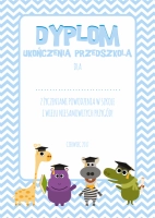 Dyplom  ZWIERZAKI - niebieski