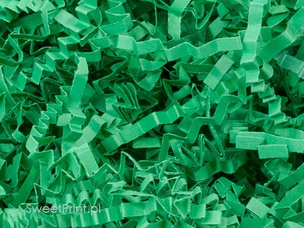 zielone wiórki papierowe / zielony wypełniacz do pudełek - SweetPrint.pl