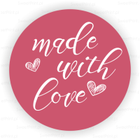 Naklejki MADE WITH LOVE koralowe