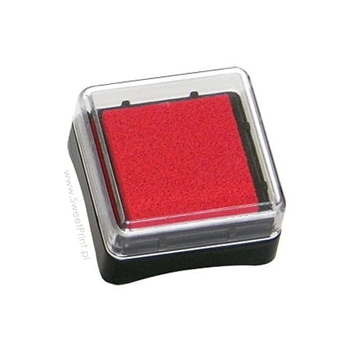 mini  czerwony  tusz pigmentowy do stempli heyda - poduszka z czarnym tuszem