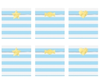 Torebki papierowe na słodycze - YUMMY - niebieskie paski