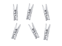Klamerki metalizowane - srebrne - 3 cm / 20 szt