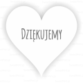 naklejki w kształcie serca z napisem dziękujemy