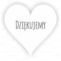 Naklejki w kształcie serca - DZIĘKUJEMY