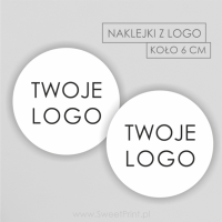 Okrągłe naklejki z logo   średnica 6 cm