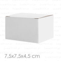 Pudełko fasonowe "KOSTKA"  7,5x7,5x4,5cm  BIAŁE 