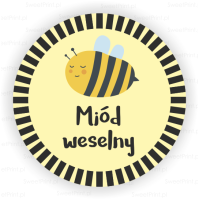Naklejki /  etykietki na słoiczki z miodem BEE HAPPY