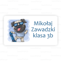 Naklejki szkolne z imieniem  / na zeszyty COOL ANIMALS 