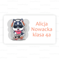 Naklejki szkolne z imieniem  / na zeszyty COOL ANIMALS 