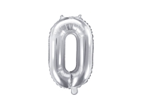 Balon foliowy  Cyfra 0 - srebrny
