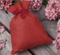 czerwony woreczek jutowy  - SweetPrint.pl