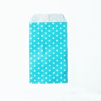 Torebki papierowe płaskie NIEBIESKIE W KROPECZKI / 5 szt  